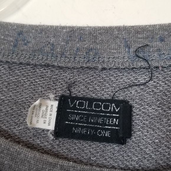 VOLCOM Relax Raw edge weathered sweatshirt grey - Picture 8 of 10
